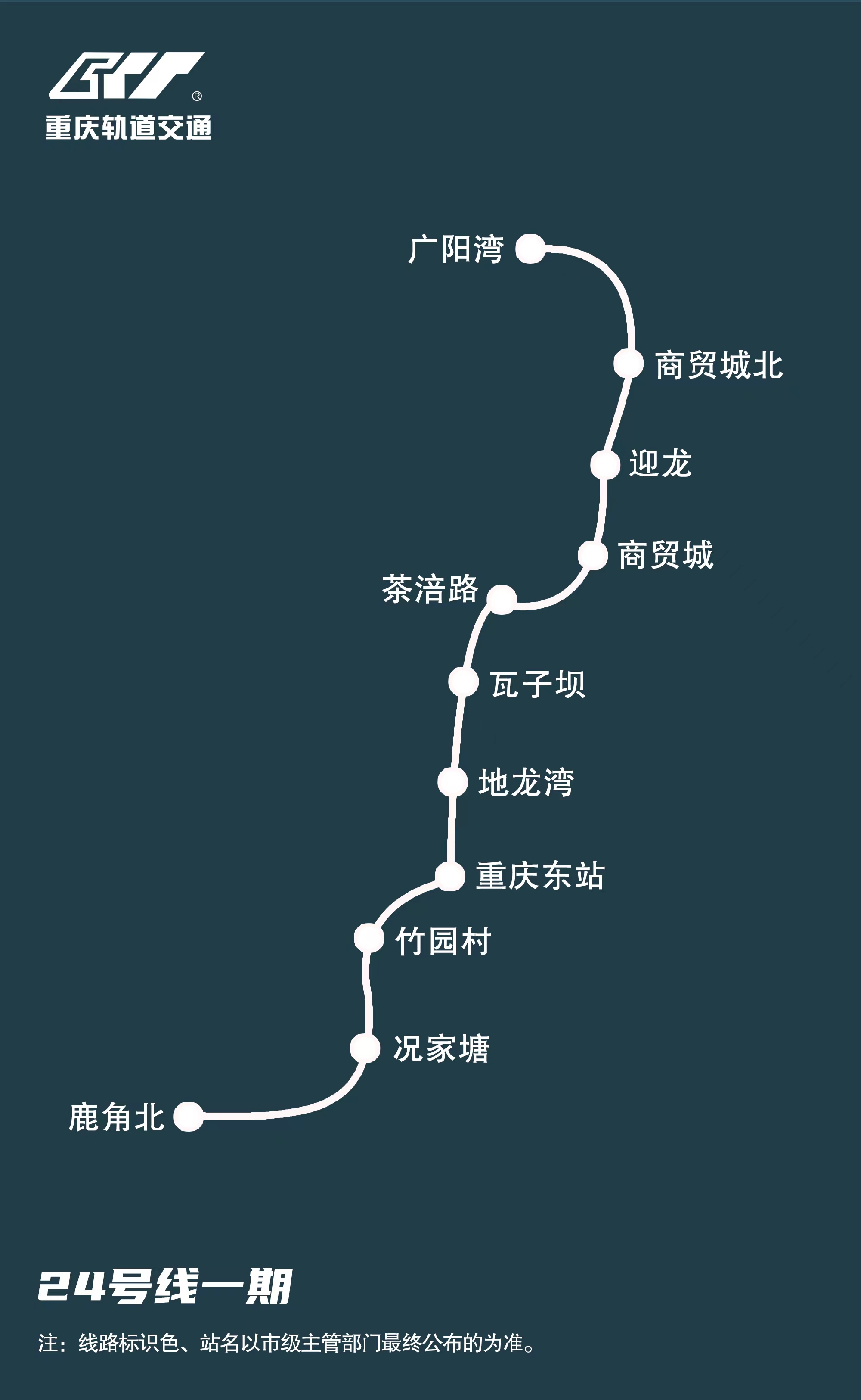 重庆轻轨地铁3号线 - 地铁线路图